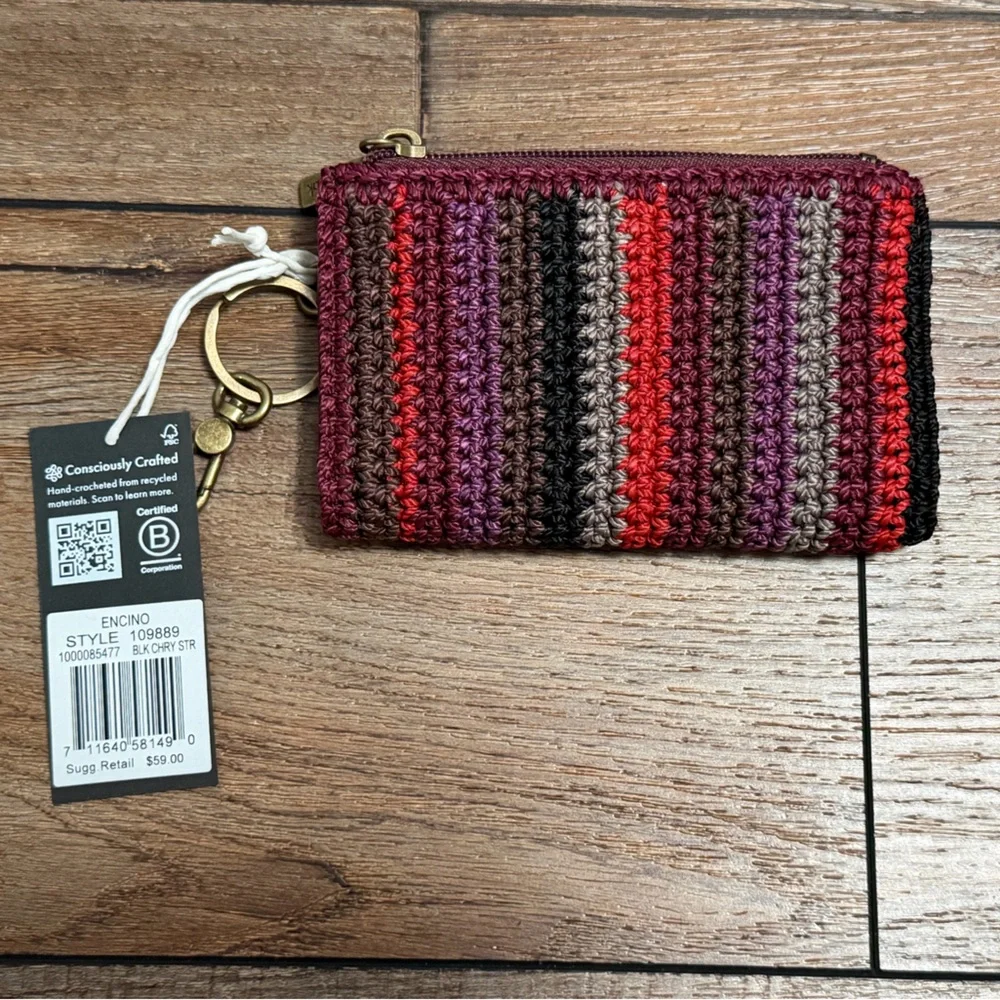 The Sak Encino Essential Wallet in Black Cherry Stripe